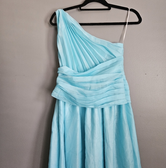 Hello Molly Taylor One Shoulder Midi Dress Mint M - Picture 7 of 10